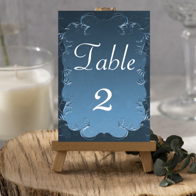 Tarjeta De Mesa Boda Verde azulado de pergamino de época (Subido por el creador)