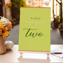 Tarjeta De Mesa Boda Verde Cítrica