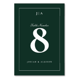 Tarjeta De Mesa Boda verde clásico