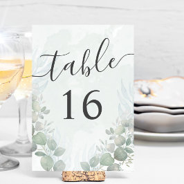 Tarjeta De Mesa Boda verde de Eucalyptus Sage