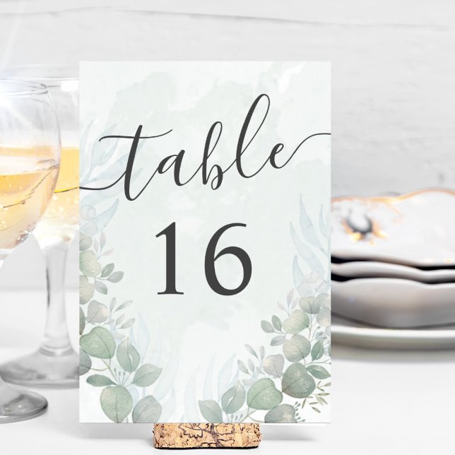 Tarjeta De Mesa Boda verde de Eucalyptus Sage (Subido por el creador)