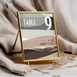 Tarjeta De Mesa Boda verde de oliva en negrita