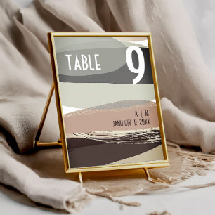 Tarjeta De Mesa Boda verde de oliva en negrita