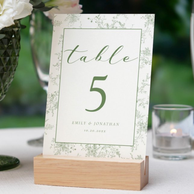 Tarjeta De Mesa Boda verde de toile floral (Subido por el creador)