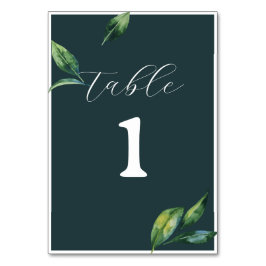 Tarjeta De Mesa Boda Verde Elegancia Mínima Presupuesto