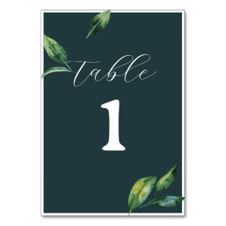 Tarjeta De Mesa Boda Verde Elegancia Mínima Presupuesto