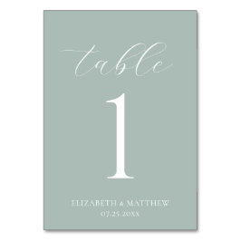 Tarjeta De Mesa Boda Verde Elegante
