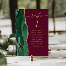 Boda Verde Esmeralda Ágata Burgundy Dorado
