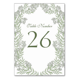 Tarjeta De Mesa Boda verde oliva Vintage Botánico