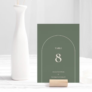 Tarjeta De Mesa Boda Verde Sage del Boho Arch Simple
