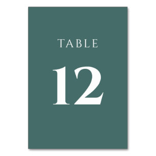 Tarjeta De Mesa Boda verde y blanco simple