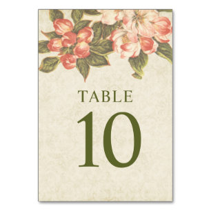 Tarjeta De Mesa Boda Vintage Apple Blossom