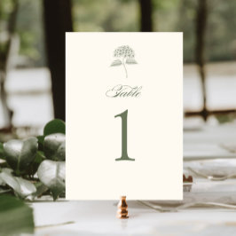 Tarjeta De Mesa Boda Vintage de Hortensias Salvia