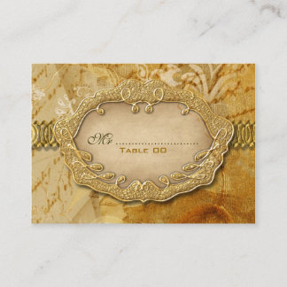 Tarjeta De Mesa Boda vintage dorada