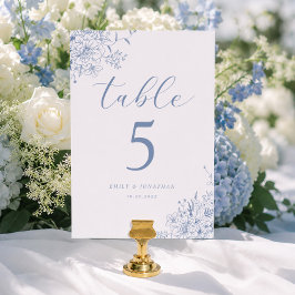 Tarjeta De Mesa Boda Vintage Francesa Algo Azul