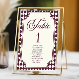 Tarjeta De Mesa Boda Vintage Marfil Vino de Dinero Antiguo de Lujo