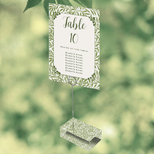 Tarjeta De Mesa Boda Vintage, Patrón de Hojas de Sauce Victoriano