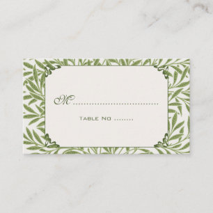 Tarjeta De Mesa Boda Vintage, Patrón de Hojas de Sauce Victoriano