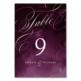 Tarjeta De Mesa Boda vintage romántica de plum de plum