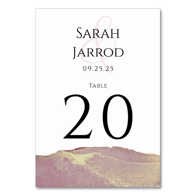 Tarjeta De Mesa Boda Viva Magenta moderno (Anverso)