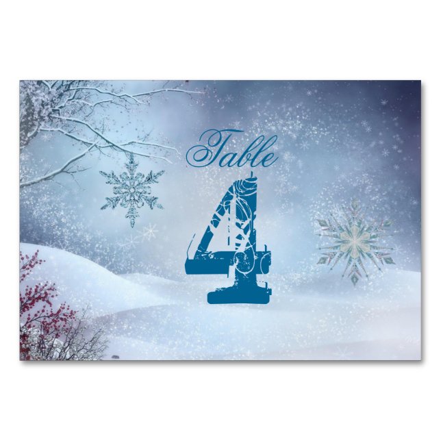 Tarjeta De Mesa Boda Winter Wonderland (Anverso)