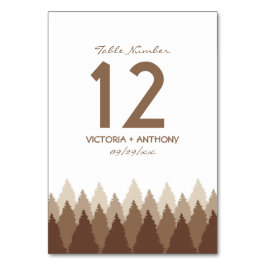 Tarjeta De Mesa Boda Woodland Forest Range Brown