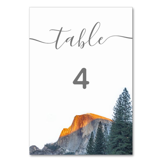 Tarjeta De Mesa Boda Yosemite Half Dome Sunset (Anverso)