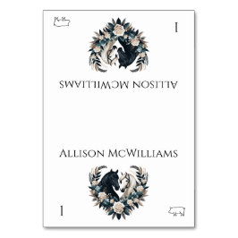 Tarjeta De Mesa Bodas de campo-caballos en amor- cerdo