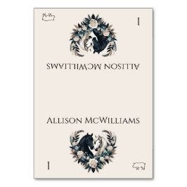 Tarjeta De Mesa Bodas de campo-caballos en amor- cerdo