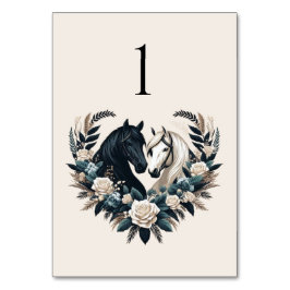Tarjeta De Mesa Bodas de campo-caballos enamorados