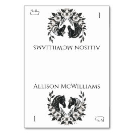 Tarjeta De Mesa Bodas de campo-Caballos y flores- cerdo