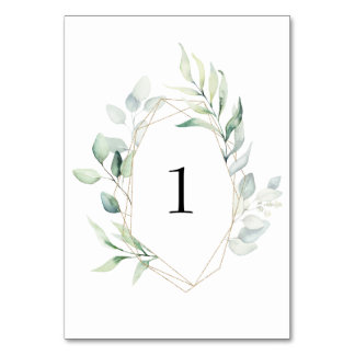 Tarjeta De Mesa Bodas de la tabla de verdor número 1