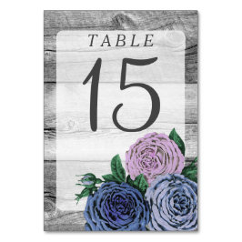 Tarjeta De Mesa Bodas de Madera del Granero de Rosas Rústicas del 