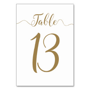 Tarjeta De Mesa Bodas de oro Números de tabla 13