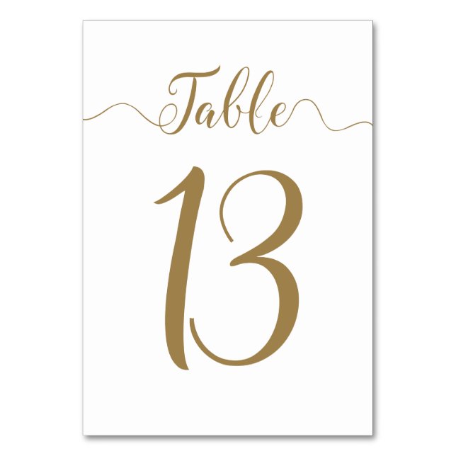 Tarjeta De Mesa Bodas de oro Números de tabla 13 (Anverso)