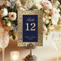 Bodas de Rosas Doradas Vintage Elegantes Azul Mari