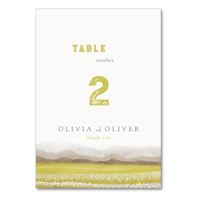 Tarjeta De Mesa Bodas en flor (Anverso)