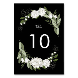 Tarjeta De Mesa Bodas Florales Blancos Número de tabla