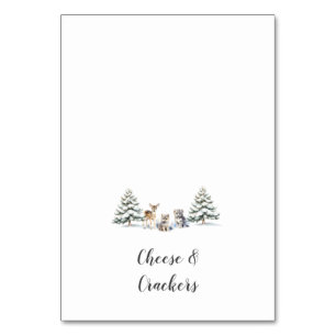 Tarjeta De Mesa Bodega de invierno Animales de Woodland Ducha Etiq