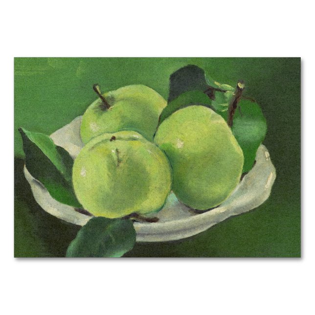 Tarjeta De Mesa Bodegón con manzanas de Mikulas Galanda (Anverso)