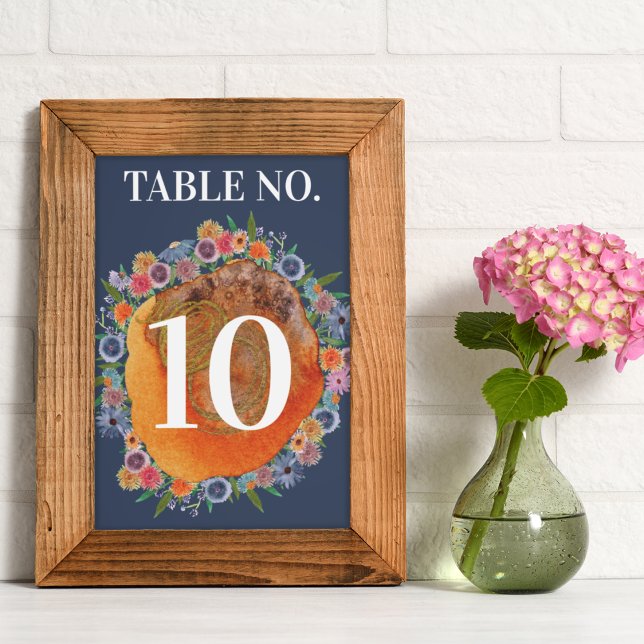 Tarjeta De Mesa Bohemian Garden Blue Boho Boda de Flor Silvestre (Subido por el creador)