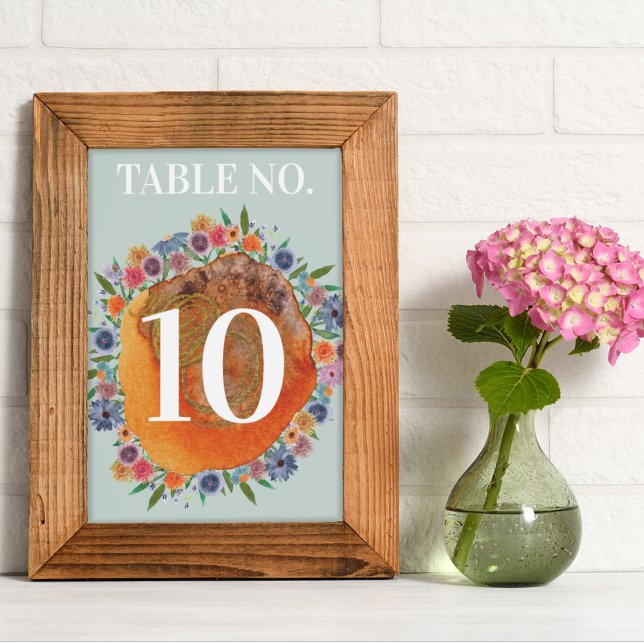 Tarjeta De Mesa Bohemian Garden Light Blue Boho Wildflower Boda (Subido por el creador)