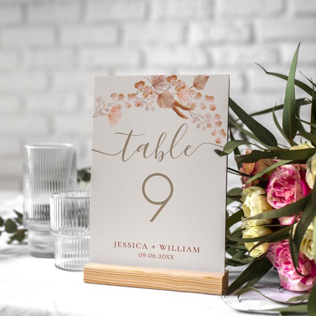 Tarjeta De Mesa Bohemias Con Elegante Guión De Caligrafía (Subido por el creador)