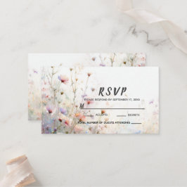 Tarjeta De Mesa Boho Acuarela Floral Flor Silvestre Personalizar