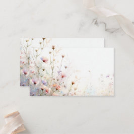 Tarjeta De Mesa Boho Acuarela Floral Flor Silvestre Personalizar