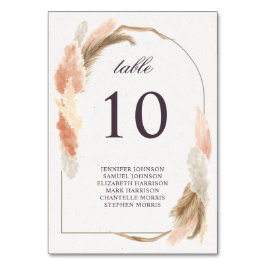 Tarjeta De Mesa Boho arch pampas pasto boda moderno