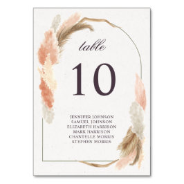 Tarjeta De Mesa Boho arch pampas pasto boda moderno
