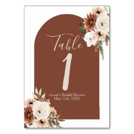 Tarjeta De Mesa Boho Arch Terracota Floral Moderno Número de tabla