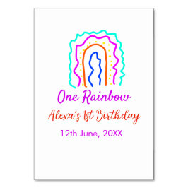 Tarjeta De Mesa Boho Arcoiris, un niño de cumpleaños, retro brilla