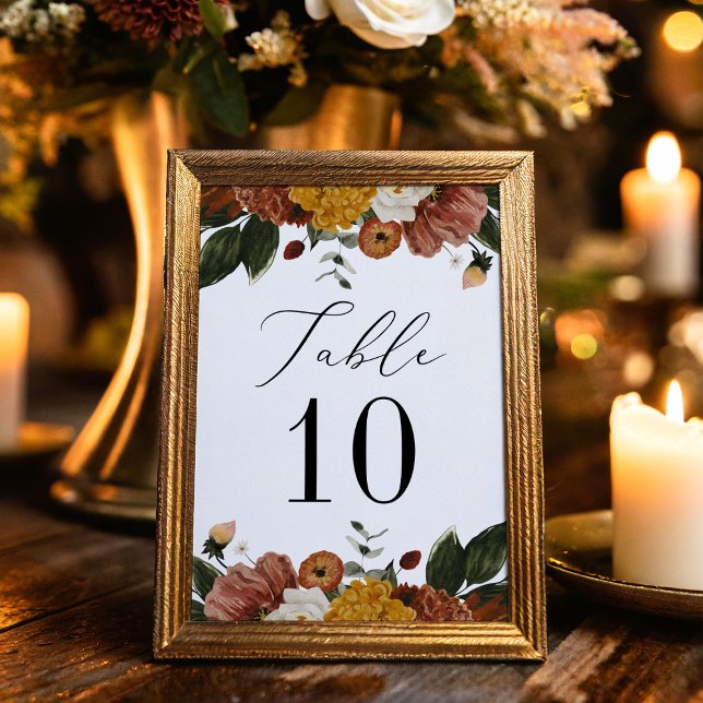 Tarjeta De Mesa Boho Autumn Floral Boda (Subido por el creador)